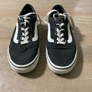 Vans Old Skool canvas black white shoes women size 6.5